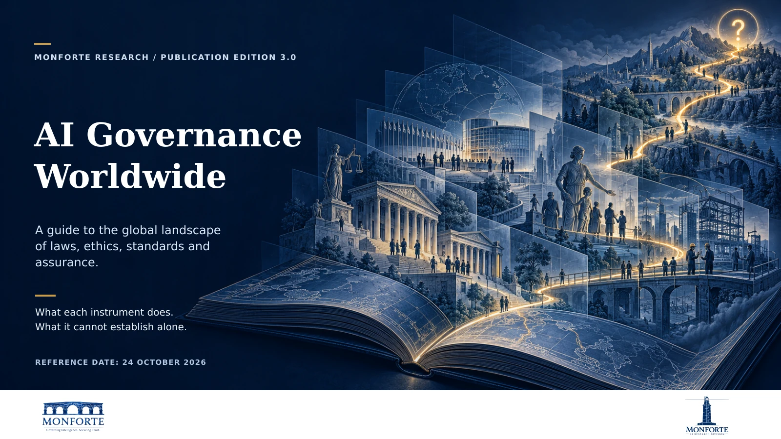 AI Governance Worldwide: the Monforte Research reference paper, with the approved Monforte and AI Research Division logos